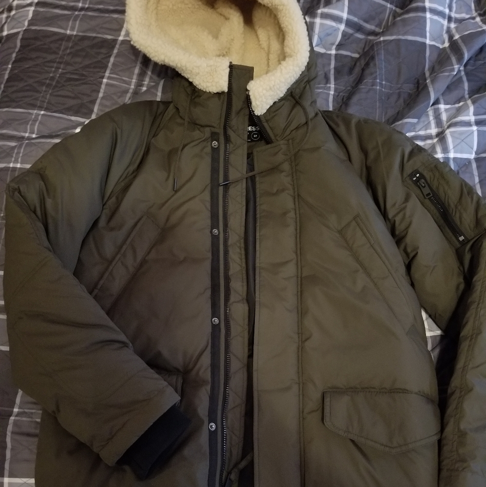 Express Olive Down Jacket - Small - image 1